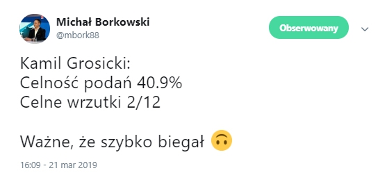 STATYSTYKI Grosickiego z Austrią!